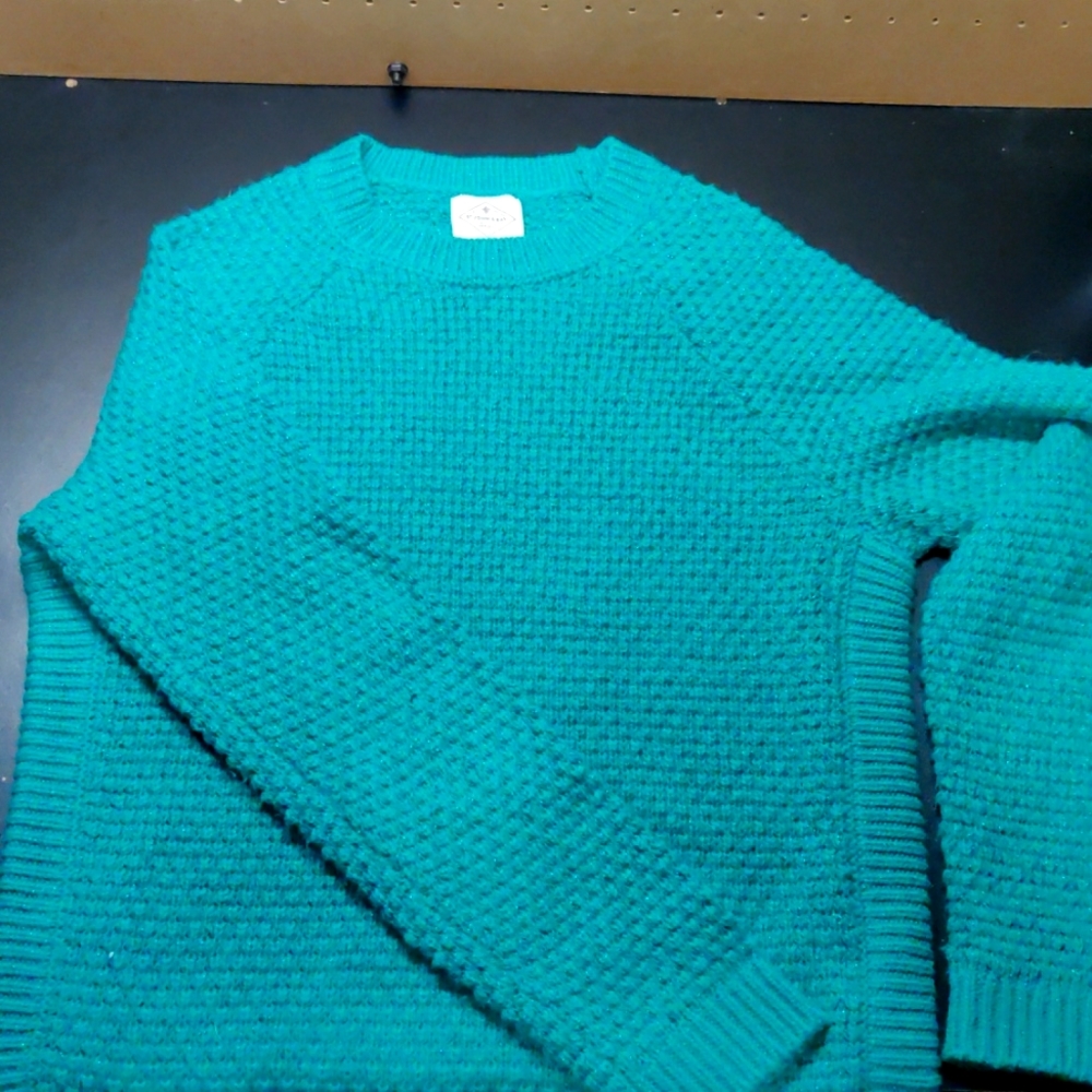 St. John's Bay - Women's Sweater - GREEN/SILVER